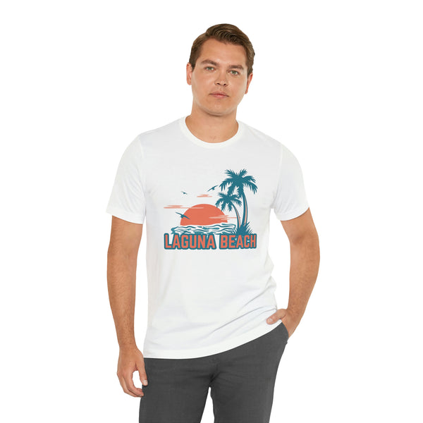 Laguna Beach, California T-Shirt - Retro Palm Tree & Beach Unisex Laguna Beach Shirt