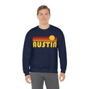 Austin, Texas Sweatshirt - Retro Sunset Unisex-28