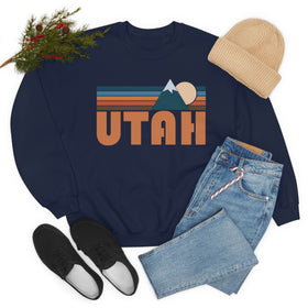 Utah Sweatshirt - Retro Mountain Crewneck Utah Sweatshirt