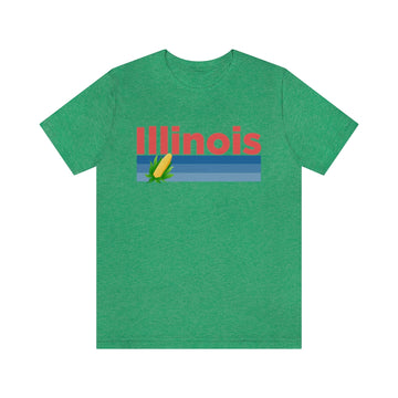 Buy heather-kelly Illinois T-Shirt - Retro Corn Unisex Illinois Shirt