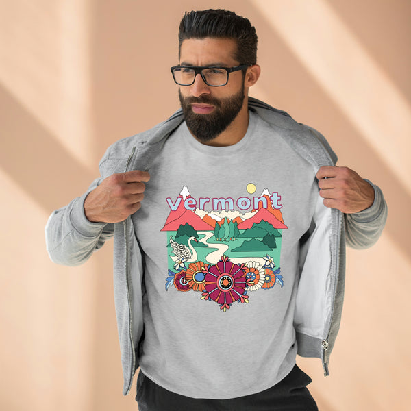 Premium Vermont Crewneck Sweatshirt - Retro Unisex Sweatshirt