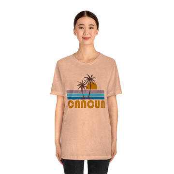 Cancun, Mexico T-Shirt - Retro Palm Tree Unisex Cancun Shirt - 0