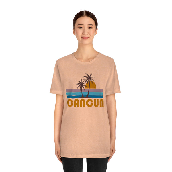 Cancun, Mexico T-Shirt - Retro Palm Tree Unisex Cancun Shirt