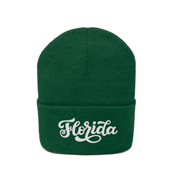 Florida Beanie - Adult Hand Lettered Embroidered Florida Knit Hat