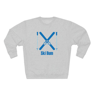 Buy heather-grey Premium Ski Bum Crewneck Sweatshirt - Retro Unisex Sweatshirt