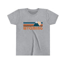 Wyoming Youth T-Shirt - Retro Mountain Wyoming Kid's TShirt-1