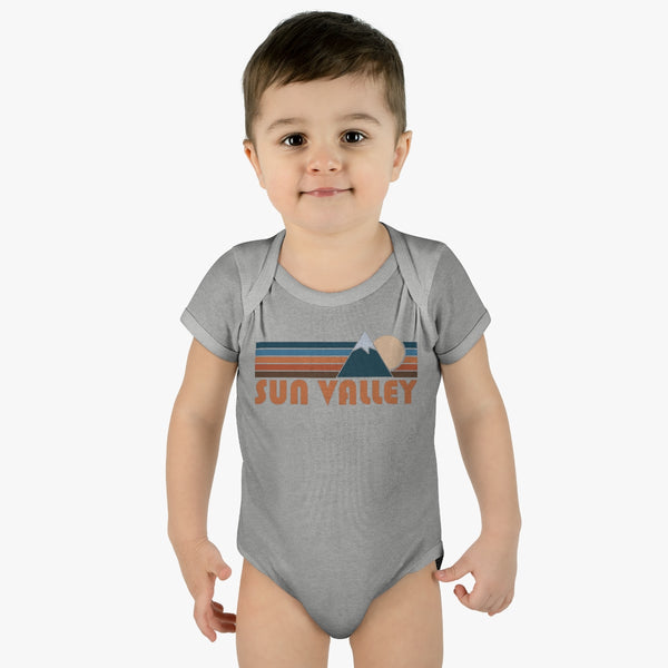 Sun Valley Baby Bodysuit - Retro Mountain Sun Valley, Idaho Baby Bodysuit