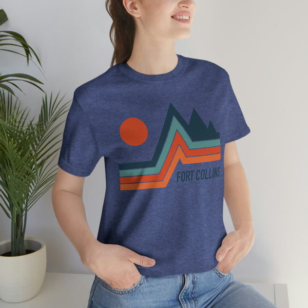 Fort Collins, Colorado T-Shirt - Retro Mountain Unisex Fort Collins Shirt