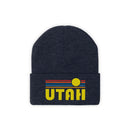 Utah Beanie - Adult Embroidered Retro Sunset Utah Knit Hat-9