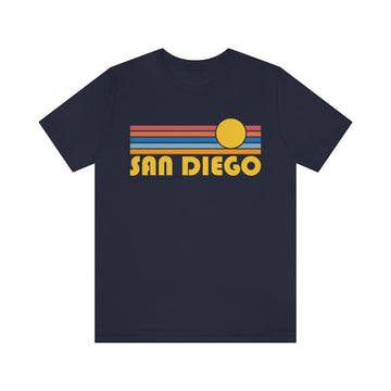 Buy navy San Diego, California T-Shirt - Retro Sun Unisex San Diego T Shirt