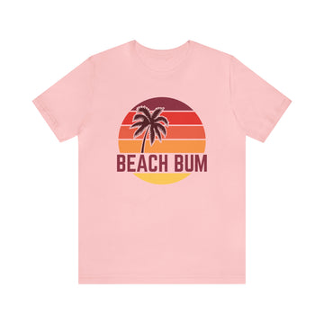 Buy pink Beach Bum T-Shirt - Retro Palm Tree Unisex Beach Bum Shirt