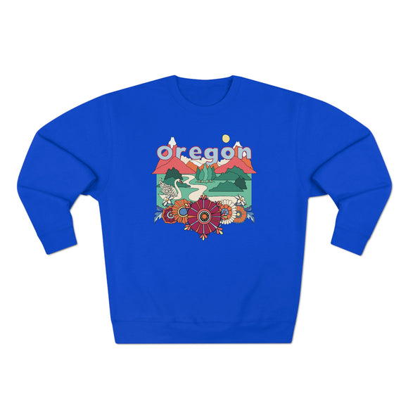 Premium Oregon Sweatshirt - Unisex Boho Premium Crewneck Oregon Sweatshirt