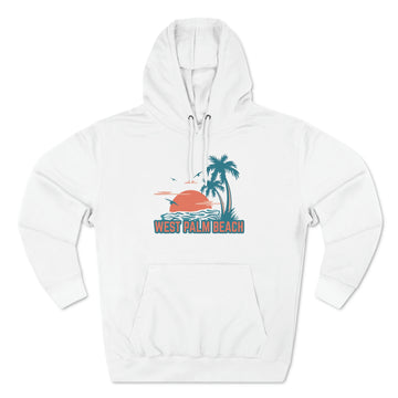 Buy white Premium West Palm Beach, Florida Hoodie - Palm Tree Unisex Sweatshirt