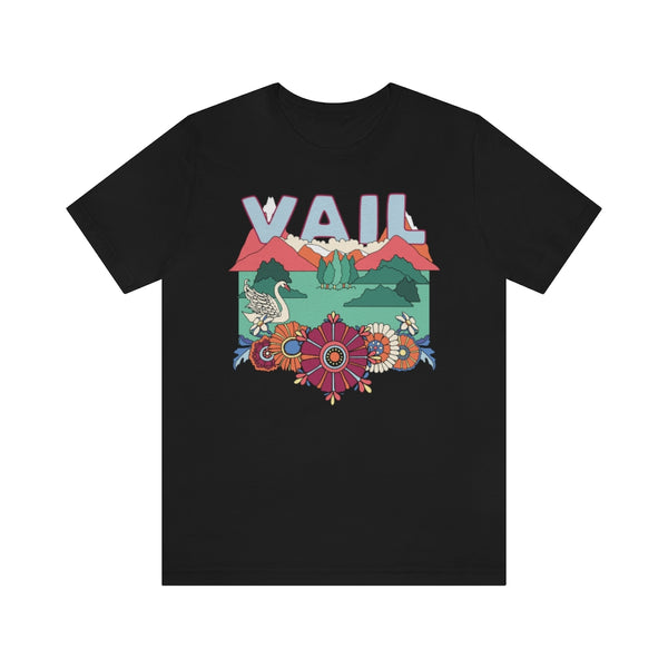 Vail T-Shirt - Retro Mountain / Hippie Style Vail, Colorado Shirt