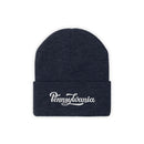 Pennsylvania Beanie - Adult Hand Lettered Embroidered Pennsylvania Knit Hat-1