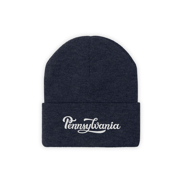 Pennsylvania Beanie - Adult Hand Lettered Embroidered Pennsylvania Knit Hat