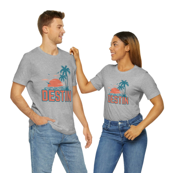 Destin, Florida T-Shirt - Retro Palm Tree & Beach Unisex Destin Shirt