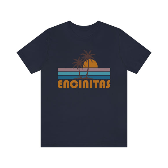 Encinitas, California T-Shirt - Retro Palm Tree Unisex Encinitas Shirt
