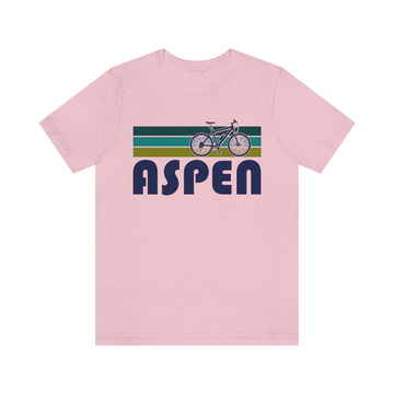 Buy pink Aspen T-Shirt - Retro Mountain Bike Adult Unisex Aspen, Colorado T Shirt
