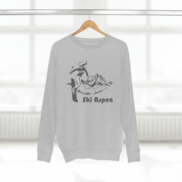 Premium Aspen, Colorado Crewneck Sweatshirt - Retro Unisex Sweatshirt