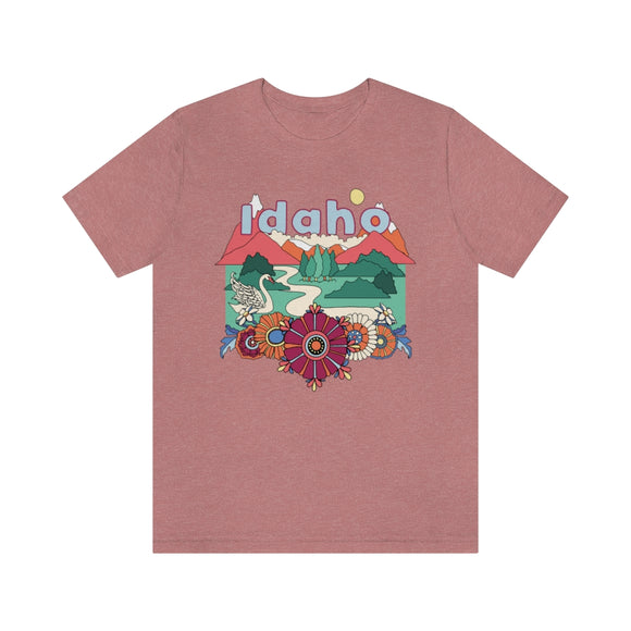 Idaho T-Shirt - Retro Mountain / Hippie Style Idaho Shirt