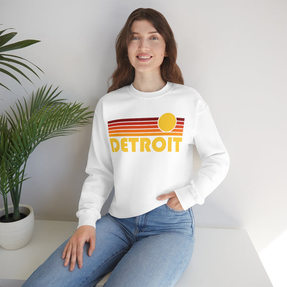 Detroit, Michigan Sweatshirt - Retro Sunset Unisex