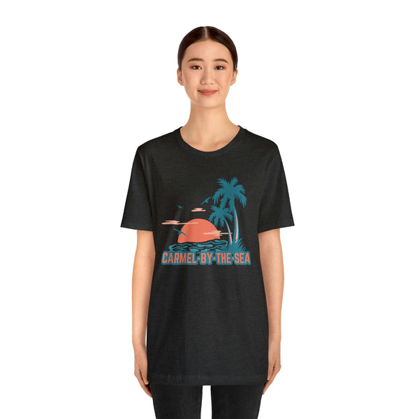 Carmel-by-the-Sea, California T-Shirt - Retro Palm Tree & Beach Unisex Carmel-by-the-Sea Shirt