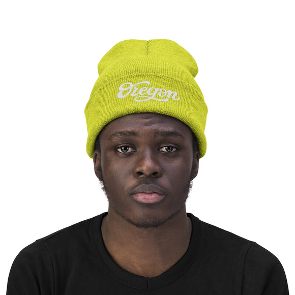 Oregon Beanie - Adult Hand Lettered Embroidered Oregon Knit Hat