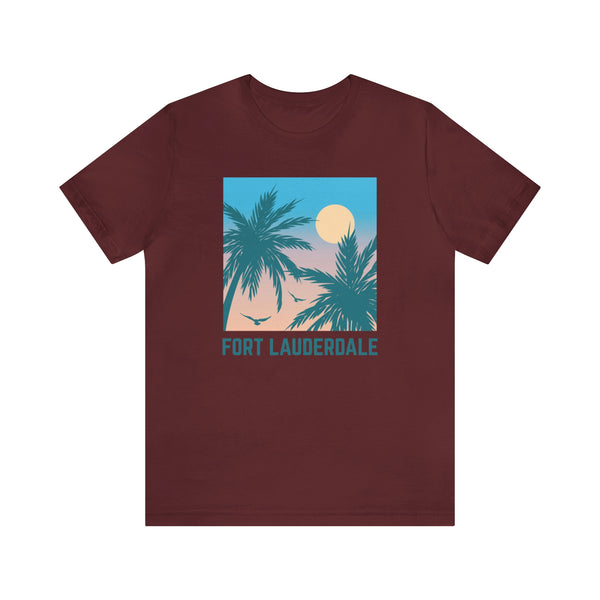 Fort Lauderdale, Florida T-Shirt - Retro Palm Tree & Beach Unisex Fort Lauderdale Shirt
