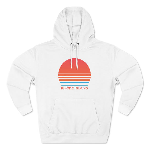 Premium Rhode Island Hoodie - Retro 80s Unisex Sweatshirt