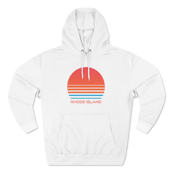 Premium Rhode Island Hoodie - Retro 80s Unisex Sweatshirt