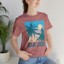 San Jose, California T-Shirt - Retro Palm Tree & Beach Unisex San Jose Shirt-21