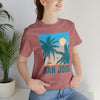 San Jose, California T-Shirt - Retro Palm Tree & Beach Unisex San Jose Shirt