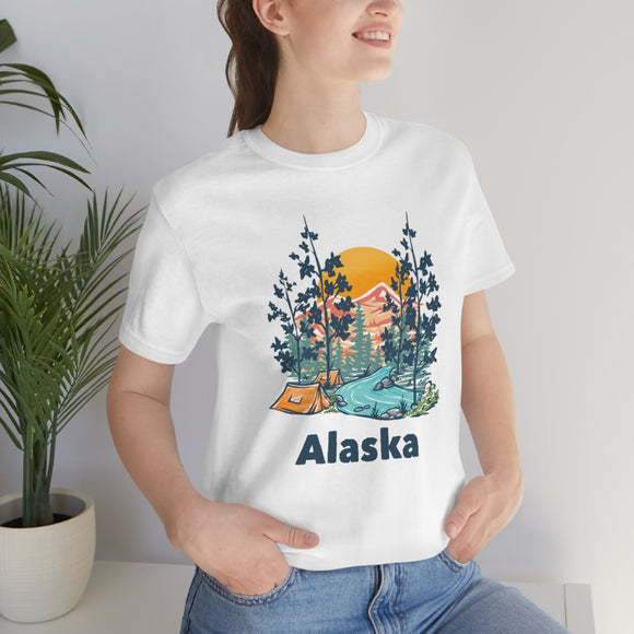 Alaska T-Shirt - Mountain Illustration Unisex Alaska Shirt