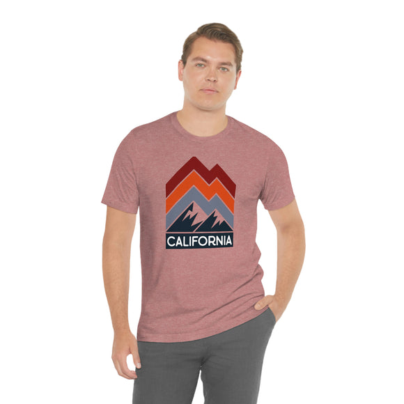 California T-Shirt - Retro Mountain Unisex California Shirt