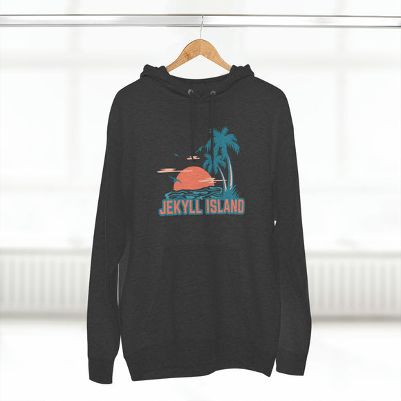 Premium Jekyll Island, Georgia Hoodie - Palm Tree Unisex Sweatshirt