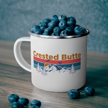 Crested Butte, Colorado Camp Mug - Mountain Sunset Enamel Campfire Crested Butte Mug