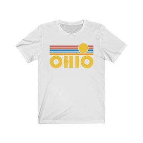 Ohio T-Shirt - Retro Sunrise Adult Unisex Ohio T Shirt