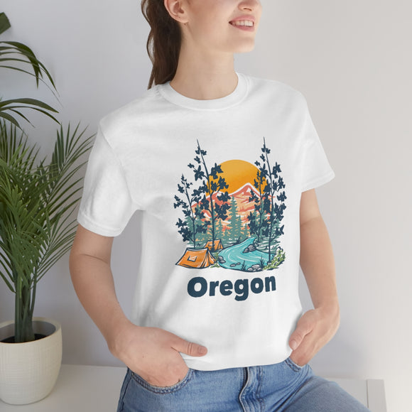 Oregon T-Shirt - Mountain Illustration Unisex Oregon Shirt