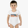 Asheville Baby Bodysuit - Retro Mountain Asheville, North Carolina Baby Bodysuit