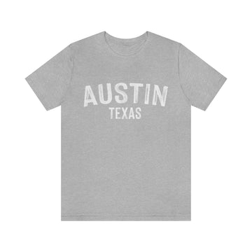 Buy athletic-heather Austin, Texas Shirt - Paint Text Unisex Austin T-Shirt