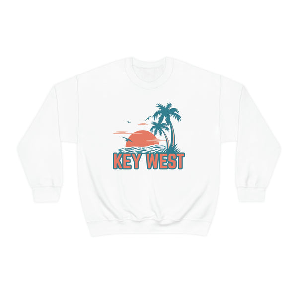 Key West, Florida Sweatshirt - Unisex Retro Palm Tree Crewneck Key West Sweatshirt