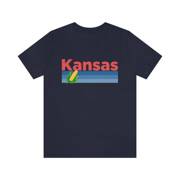 Buy navy Kansas T-Shirt - Retro Corn Unisex Kansas Shirt