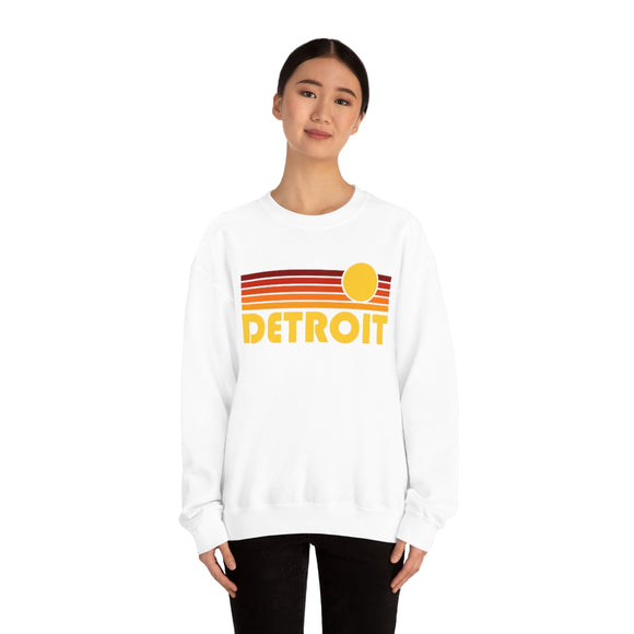 Detroit, Michigan Sweatshirt - Retro Sunset Unisex