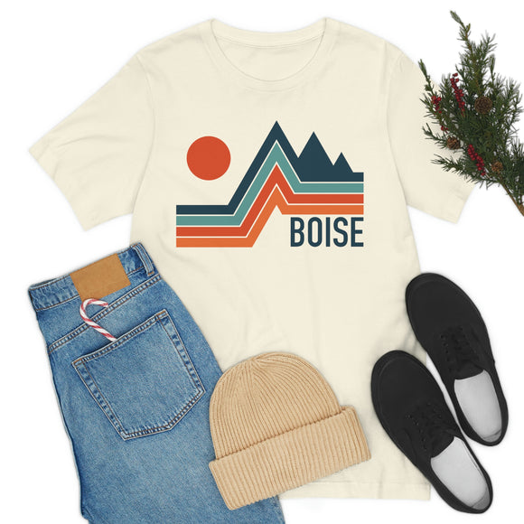 Boise, Idaho T-Shirt - Retro Mountain Unisex Boise Shirt
