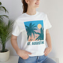 St. Augustine, Florida T-Shirt - Retro Palm Tree & Beach Unisex St. Augustine Shirt-21
