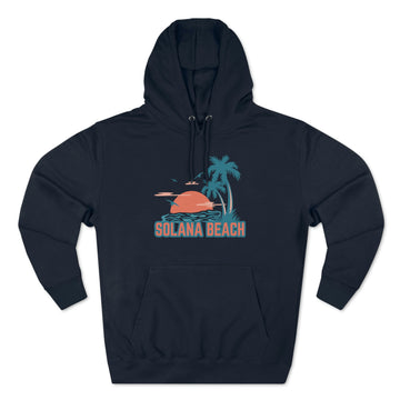 Buy navy Premium Solana Beach, California Hoodie - Palm Tree Unisex Sweatshirt