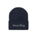 Wyoming Knit Beanie - Adult Embroidered Snowflake Wyoming Knit Hat-13