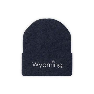 Buy true-navy Wyoming Knit Beanie - Adult Embroidered Snowflake Wyoming Knit Hat