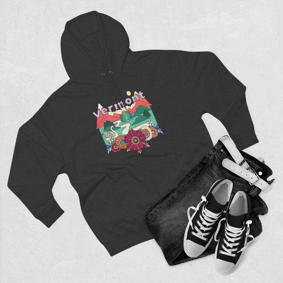 Premium Vermont Hoodie - Boho Unisex Sweatshirt